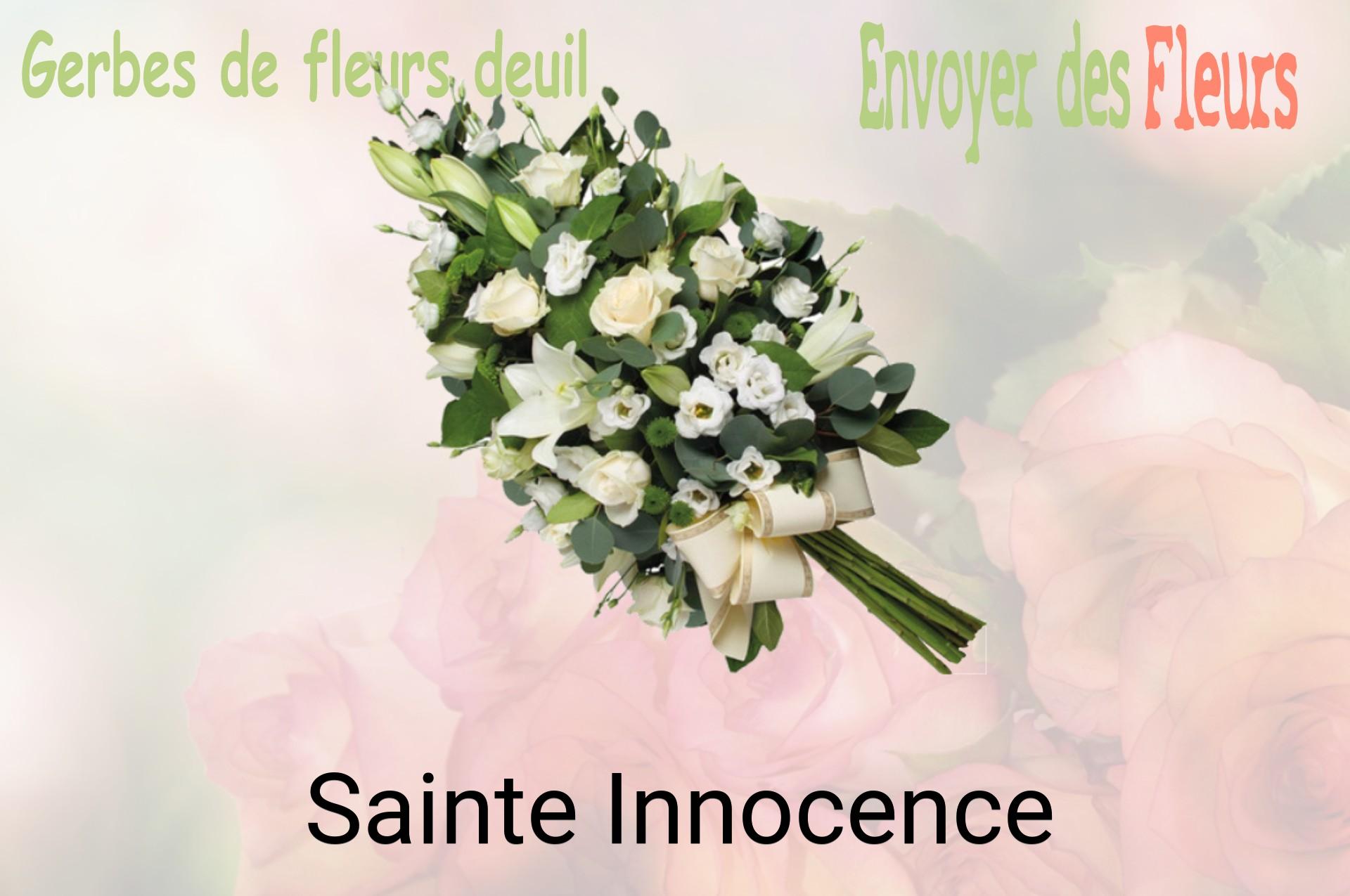 Gerbe de fleurs de deuil livrée à Sainte-Innocence